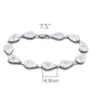 MALO2014 - Matte Rhodium & Rhodium Brass Bracelet with AAA Grade CZ  in Clear