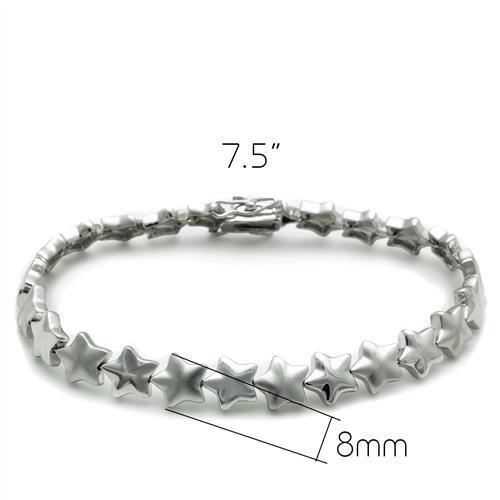 MALO2021 Matte Rhodium & Rhodium Brass Bracelet with No Stone in No Stone
