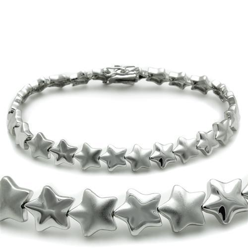 MALO2021 Matte Rhodium & Rhodium Brass Bracelet with No Stone in No Stone