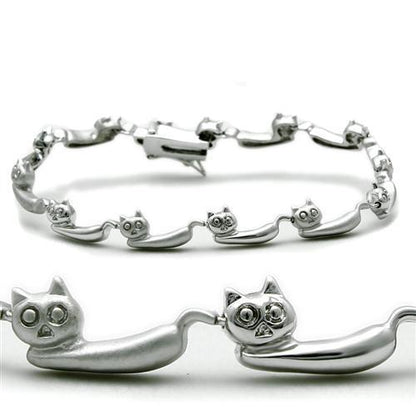 MALO2023 - Matte Rhodium & Rhodium Brass Bracelet with No Stone