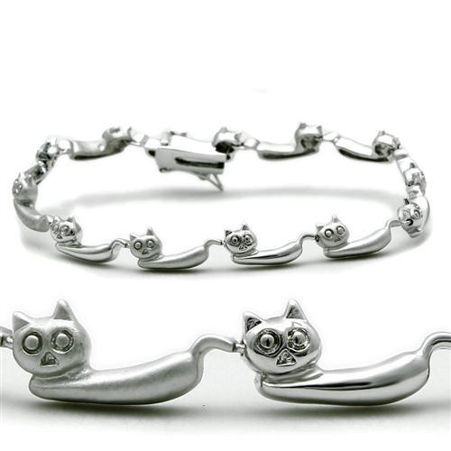 MALO2023 - Matte Rhodium & Rhodium Brass Bracelet with No Stone