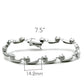 MALO2023 - Matte Rhodium & Rhodium Brass Bracelet with No Stone