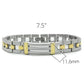 MALO2030 - Matte Rhodium & Gold White Metal Bracelet with No Stone