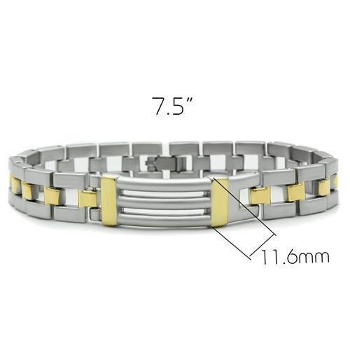 MALO2030 - Matte Rhodium & Gold White Metal Bracelet with No Stone