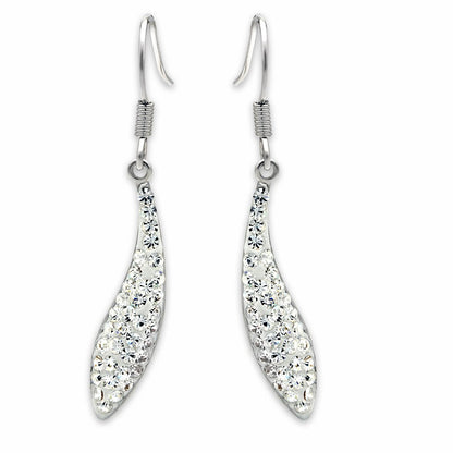 MALO2041 - Rhodium Brass Earrings with Top Grade Crystal  in Clear