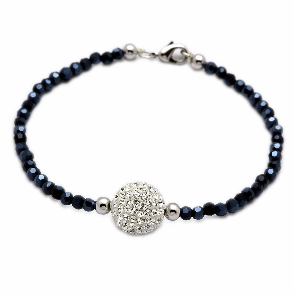 MALO2047 - Rhodium Brass Bracelet with Top Grade Crystal  in Clear