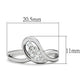 MALO2051 - Rhodium Brass Ring with AAA Grade CZ  in Clear