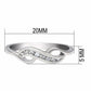 MALO2053 - Rhodium Brass Ring with AAA Grade CZ  in Clear