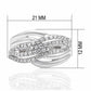 MALO2054 - Rhodium Brass Ring with AAA Grade CZ  in Clear
