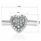 MALO2056 - Rhodium Brass Ring with AAA Grade CZ  in Clear