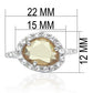 MALO2060 - Rhodium Brass Ring with AAA Grade CZ  in Champagne