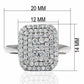 MALO2064 - Rhodium Brass Ring with AAA Grade CZ  in Clear