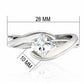 MALO2067 - Rhodium Brass Ring with AAA Grade CZ  in Clear