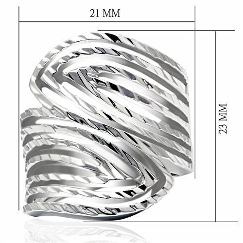 MALO2076 - Rhodium Brass Ring with No Stone