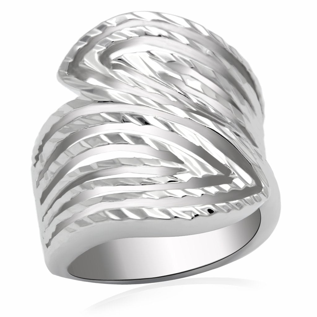 MALO2076 - Rhodium Brass Ring with No Stone