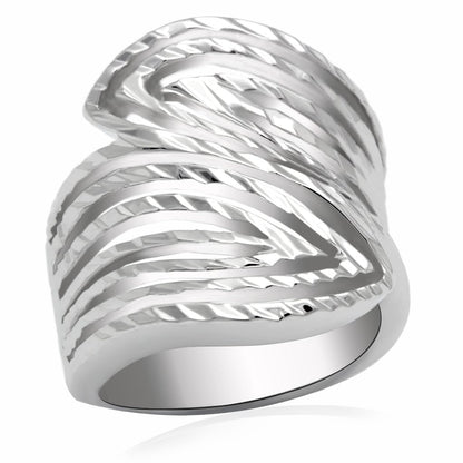 MALO2076 - Rhodium Brass Ring with No Stone