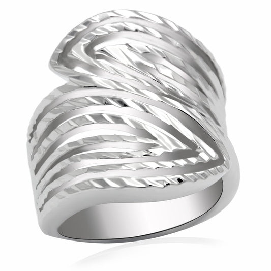MALO2076 - Rhodium Brass Ring with No Stone