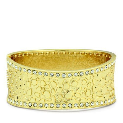 MALO2119 - Flash Gold White Metal Bangle with Top Grade Crystal  in Clear