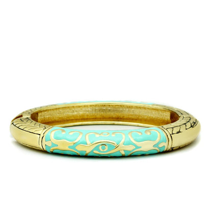 MALO2128 - Flash Gold White Metal Bangle with Epoxy  in No Stone