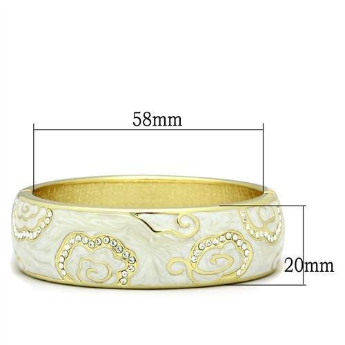 MALO2131 - Flash Gold White Metal Bangle with Top Grade Crystal  in Clear