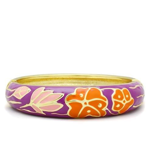 MALO2133 - Flash Gold White Metal Bangle with Epoxy  in No Stone