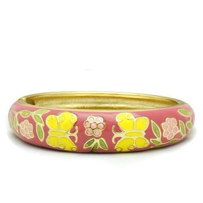 MALO2134 - Flash Gold White Metal Bangle with Epoxy  in No Stone