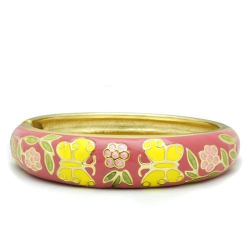 MALO2134 - Flash Gold White Metal Bangle with Epoxy  in No Stone