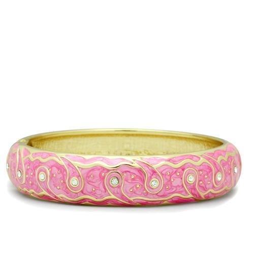 MALO2136 - Flash Gold White Metal Bangle with Top Grade Crystal  in Clear