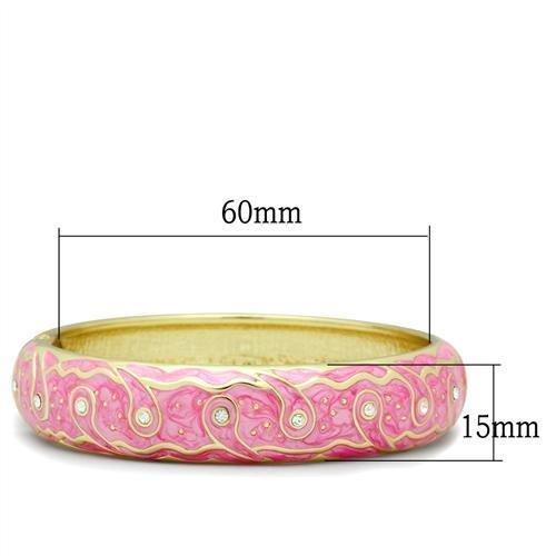 MALO2136 - Flash Gold White Metal Bangle with Top Grade Crystal  in Clear