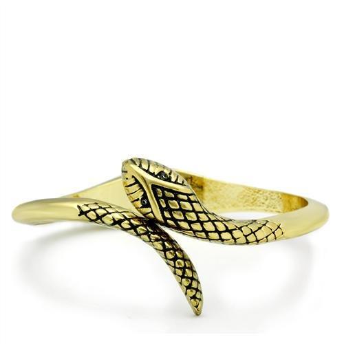 MALO2140 - Flash Gold White Metal Bangle with Top Grade Crystal  in Clear