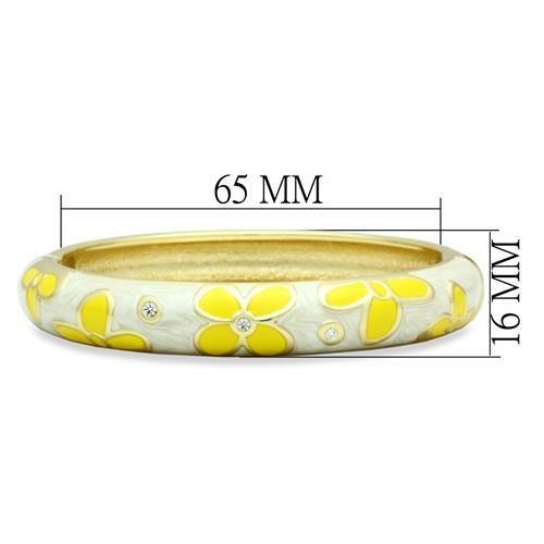 MALO2141 - Flash Gold White Metal Bangle with Top Grade Crystal  in Clear