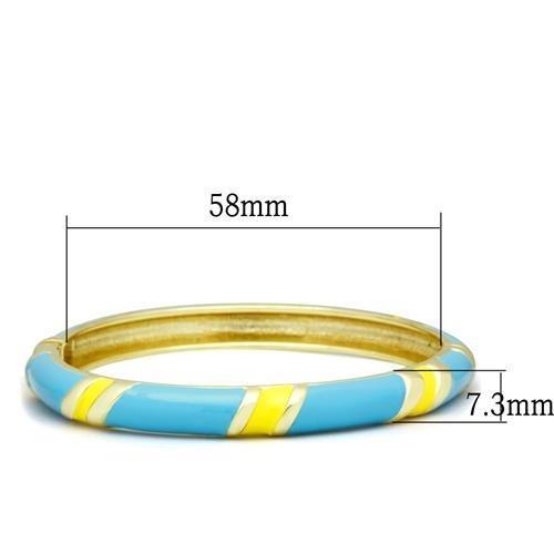 MALO2143 - Flash Gold White Metal Bangle with Epoxy  in No Stone