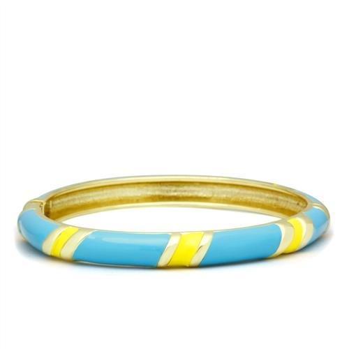 MALO2143 - Flash Gold White Metal Bangle with Epoxy  in No Stone