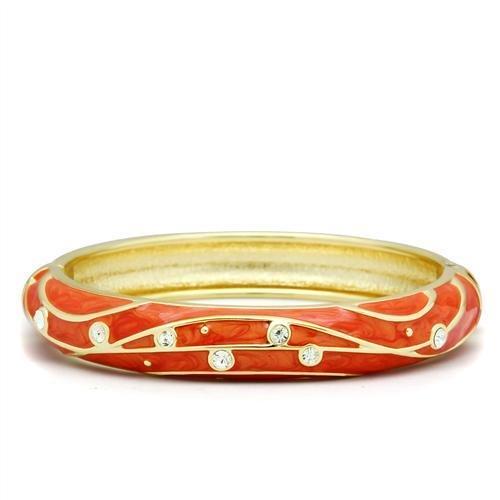 MALO2144 - Flash Gold White Metal Bangle with Top Grade Crystal  in Clear