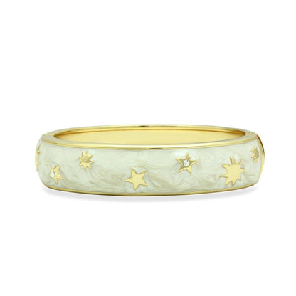 MALO2146 - Flash Gold White Metal Bangle with Top Grade Crystal  in Clear
