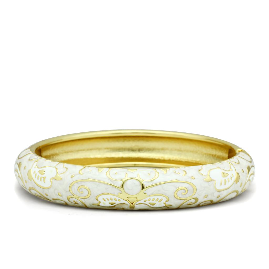 MALO2147 - Flash Gold White Metal Bangle with Epoxy  in No Stone