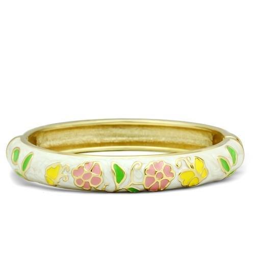 MALO2149 - Flash Gold White Metal Bangle with Epoxy  in No Stone