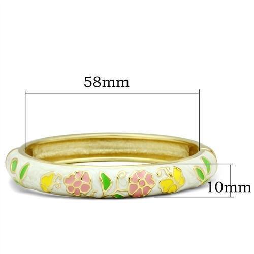 MALO2149 - Flash Gold White Metal Bangle with Epoxy  in No Stone