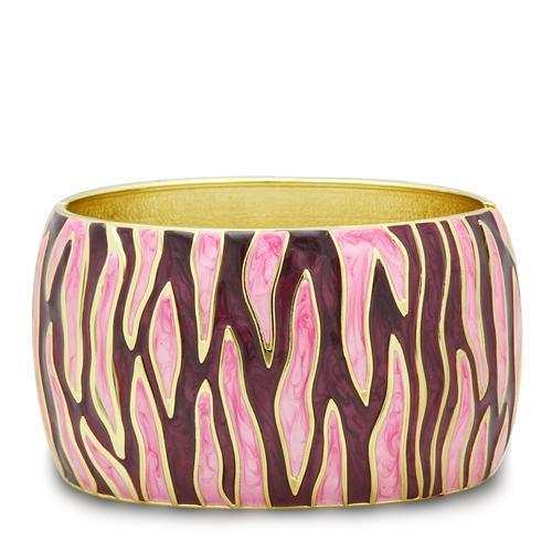 MALO2154 - Flash Gold White Metal Bangle with Epoxy  in No Stone