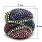 MALO2174 - TIN Cobalt Black Brass Ring with Top Grade Crystal  in Multi Color
