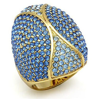 MALO2188 - Flash Gold Brass Ring with Top Grade Crystal  in Multi Color