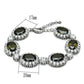 MALO2358 - Rhodium Brass Bracelet with AAA Grade CZ  in Olivine color