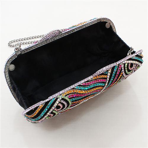 MALO2365 - Imitation Rhodium White Metal Clutch with Top Grade Crystal  in Multi Color