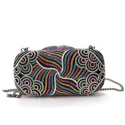MALO2365 - Imitation Rhodium White Metal Clutch with Top Grade Crystal  in Multi Color