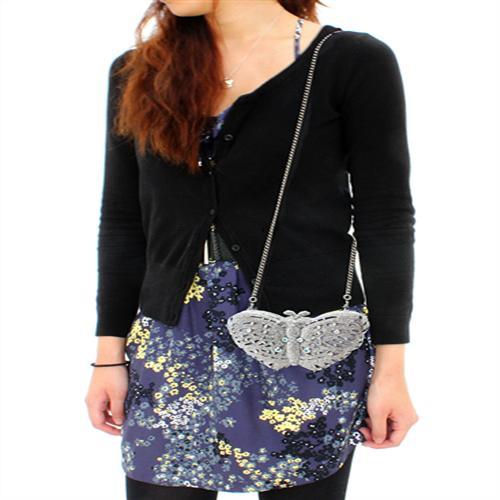 MALO2366 - Imitation Rhodium White Metal Clutch with Top Grade Crystal  in White