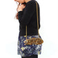 MALO2371 - Gold White Metal Clutch with Top Grade Crystal  in Multi Color