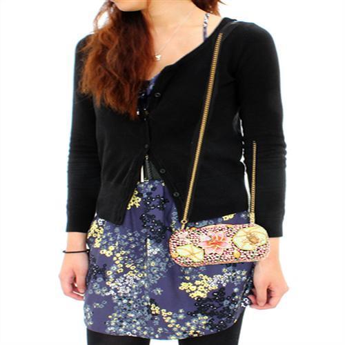 MALO2375 - Ancientry Gold White Metal Clutch with Top Grade Crystal  in Multi Color