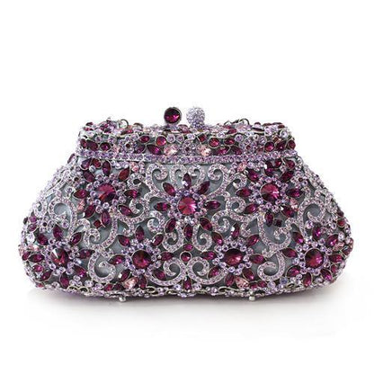 MALO2376 - Imitation Rhodium White Metal Clutch with Top Grade Crystal  in Multi Color