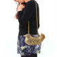 MALO2378 - Gold White Metal Clutch with Top Grade Crystal  in Multi Color