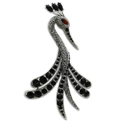 MALO2393 - Imitation Rhodium White Metal Brooches with Top Grade Crystal  in Multi Color